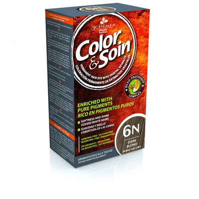 COLOR&SOIN Ilgalaikiai plaukų dažai be agresyvių medžiagų Nr.6N, Tamsios blondinės spalva 135ml
