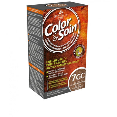 COLOR&SOIN Ilgalaikiai plaukų dažai be agresyvių medžiagų Nr.7GC, Auksinė vario blondinės spalva 135ml