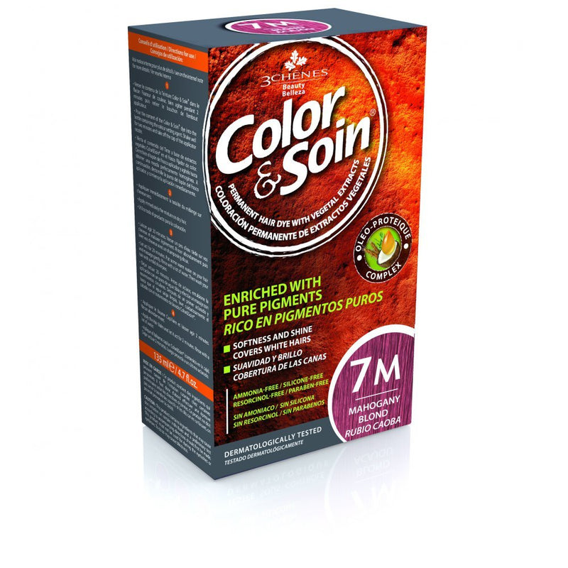 COLOR&SOIN Ilgalaikiai plaukų dažai be agresyvių medžiagų Nr.7M, Raudonmedžio blondinės spalva 135ml
