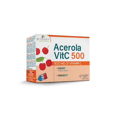 3C PHARMA Acerola 500 - vitaminas C nuo 3 m., kramtomosios tabletės N24
