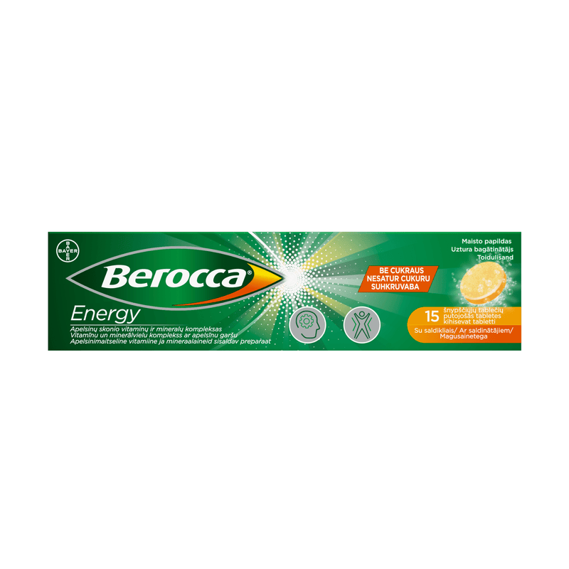Berocca Energy, nuo 12 m., šnypščiosios tabletės N15