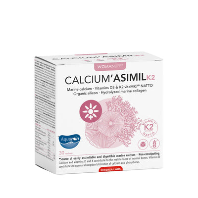 CALCIUM‘ASIMIL K2 + D3 su saldikliu, 30 paketėlių po 3,33 g