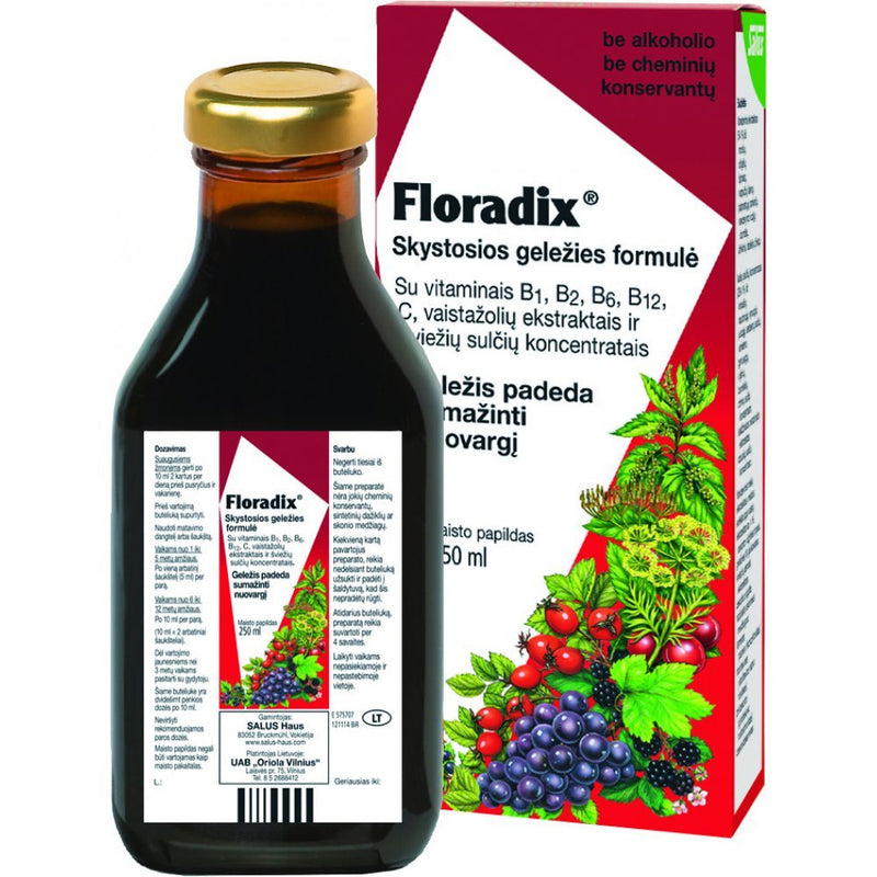 Floradix skystosios geležies formulė 250ml