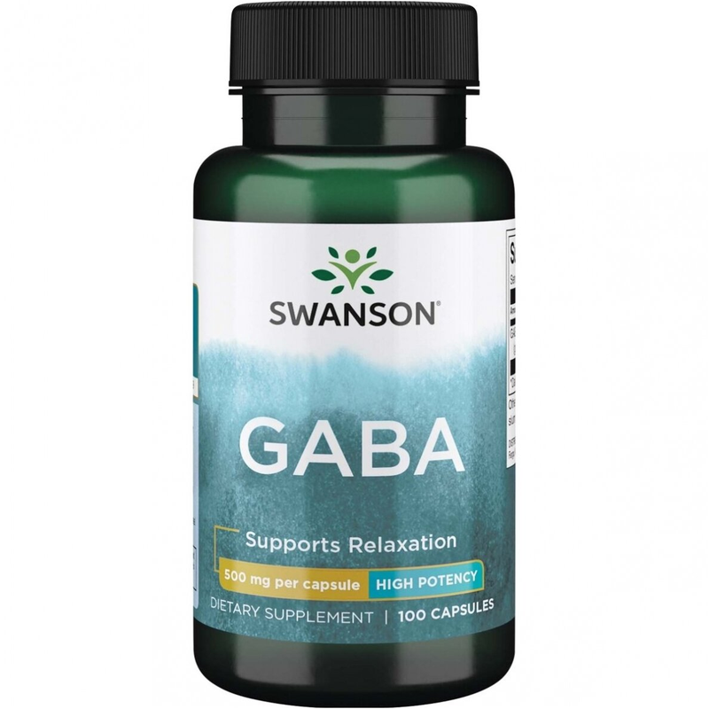 SWANSON GABA (gama amino sviesto rūgštis) 500 mg, kapsulės N100