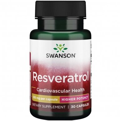 SWANSON Resveratrolis 250 mg, kapsulės N30
