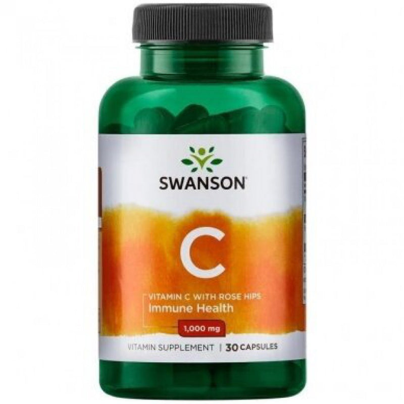 SWANSON Vitaminas C su erškėtuogėmis 1 g, kapsulės N30