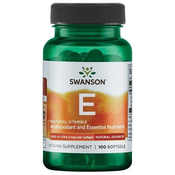 SWANSON Vitaminas E (natūralus) 134.2 mg, kapsulės N100