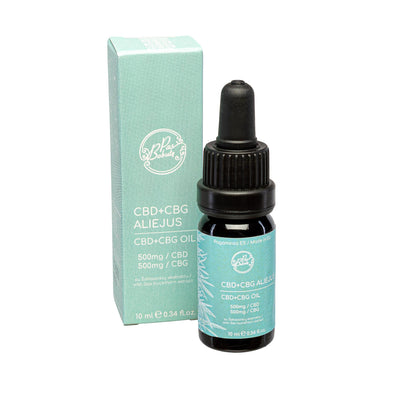 Kanapių žiedų aliejus 500 mg CBD + 500 mg CBG, 10 ml