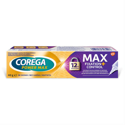COREGA dantų protezus fiksuojantis kremas Max Fix+ Control 40g