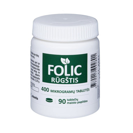 Folio rūgštis 400mcg tabletės N90, nuotrauka Nr. 1