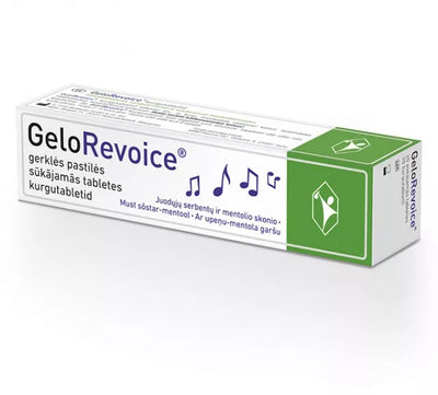GeloRevoice gerklės pastilės, juod. serbentų skonio, N20