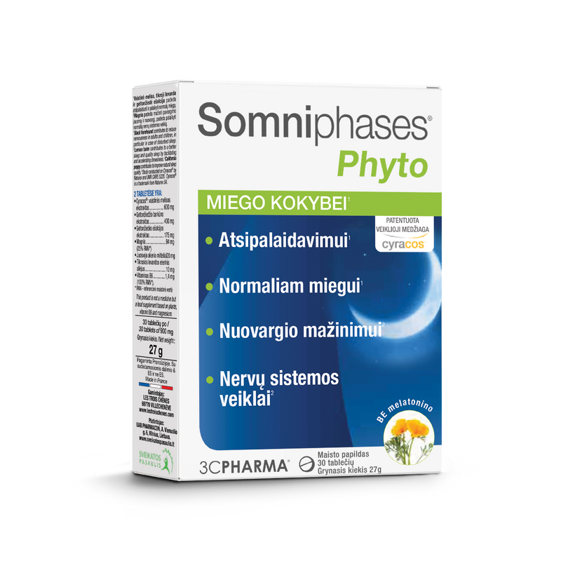 3C PHARMA Somniphases Phyto, tabletės N30