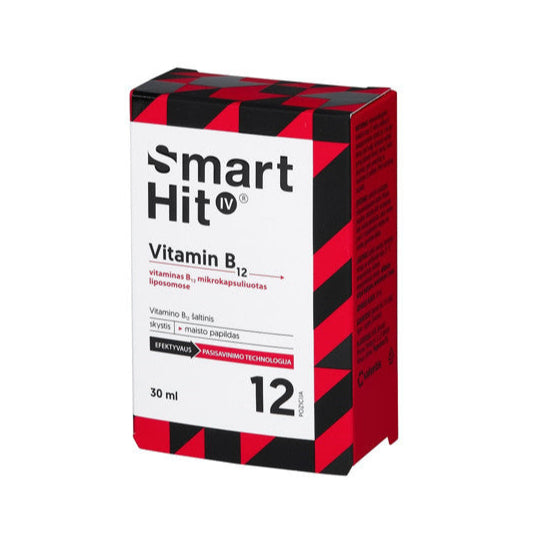 SMART HIT IV Vitamin B12, aviečių skonio, 30 ml, nuotrauka Nr. 2
