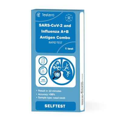 Testera SARS-CoV-2 ir gripo A+B antigenų testas N1
