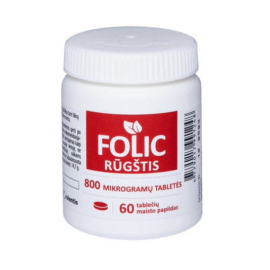 Folio rūgštis 800mcg tabletės N60, nuotrauka Nr. 1