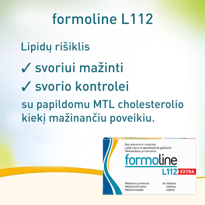 Formoline L112 EXTRA antsvoriui ir cholesteroliui, tabletės N64