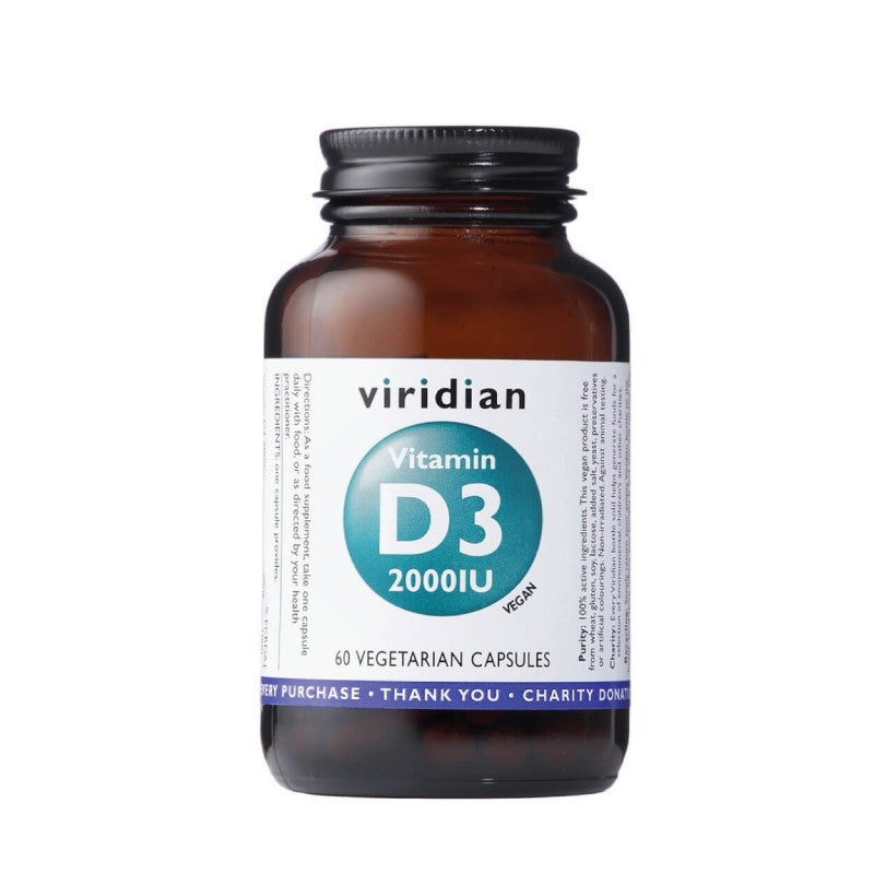 VIRIDIAN Vitaminas D3 2000 IU „Vitamin D3“, kapsulės N60