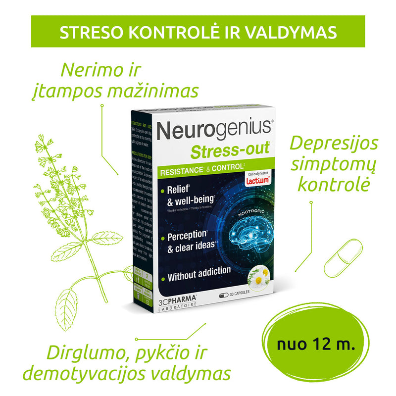 3C PHARMA Neurogenius Stress-Out, kapsulės N30