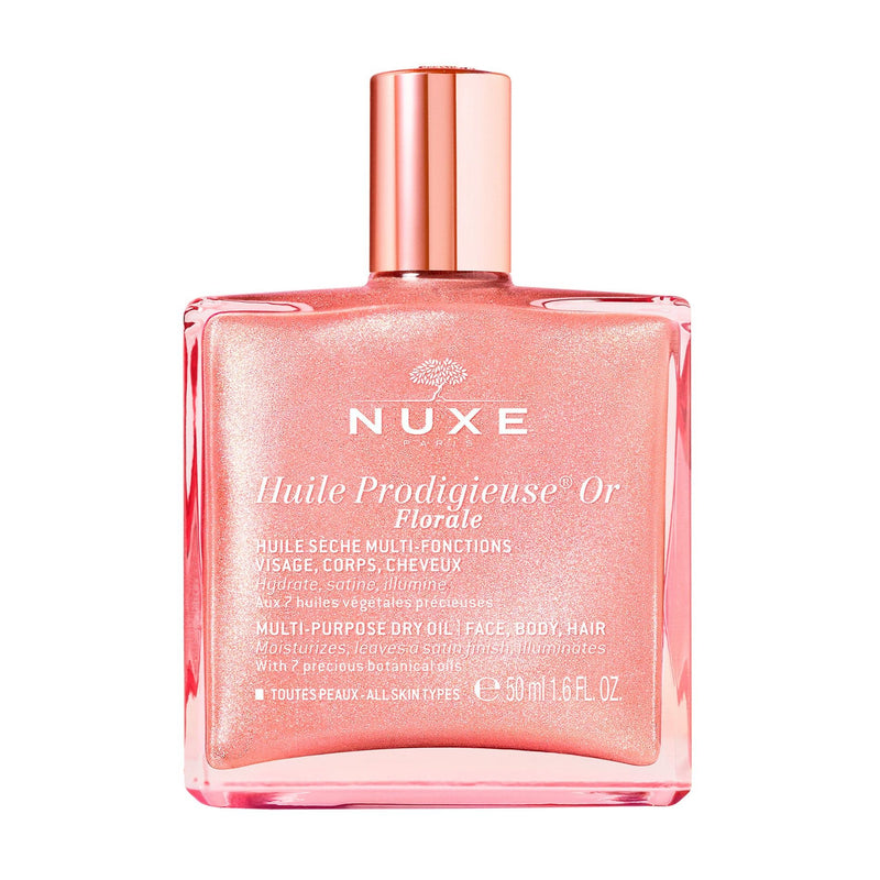 NUXE sausas kūno, veido ir plaukų aliejus HUILE PRODIGIEUSE OR FLORALE, 50ml