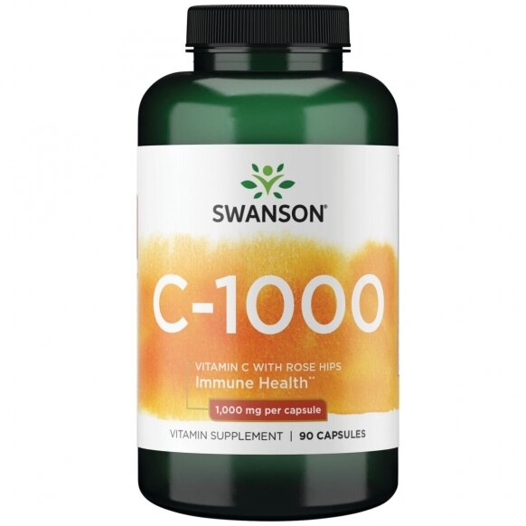 Vitaminas C su erškėtuogėmis 1000mg, kapsulės N90