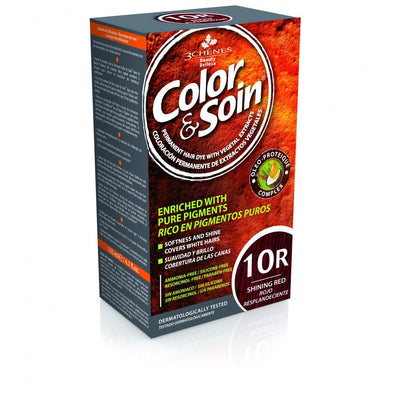 COLOR&SOIN Ilgalaikiai plaukų dažai be agresyvių medžiagų Nr.10R, Švytinti raudona spalva 135ml