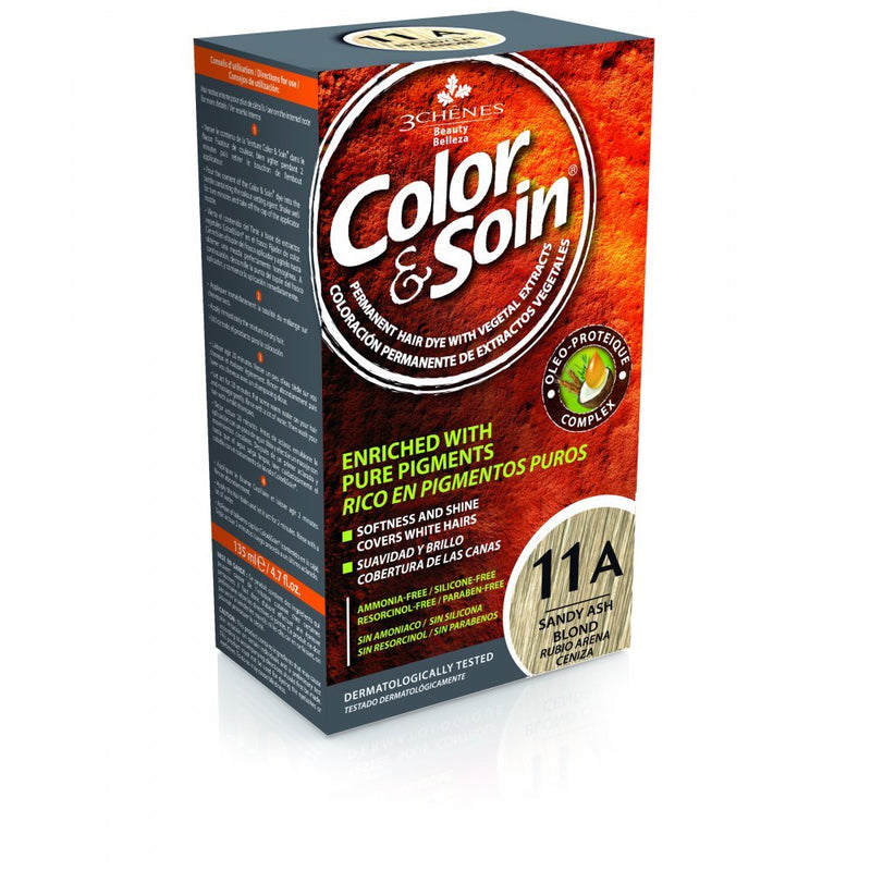 COLOR&SOIN Ilgalaikiai plaukų dažai be agresyvių medžiagų Nr.11A, Smėlio-pelenų blondinės spalva 135ml