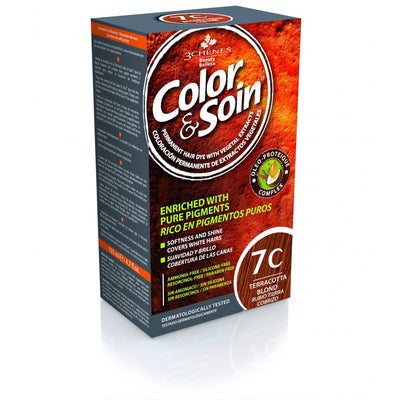 COLOR&SOIN Ilgalaikiai plaukų dažai be agresyvių medžiagų Nr.7C, Terakotinės blondinės spalva 135ml