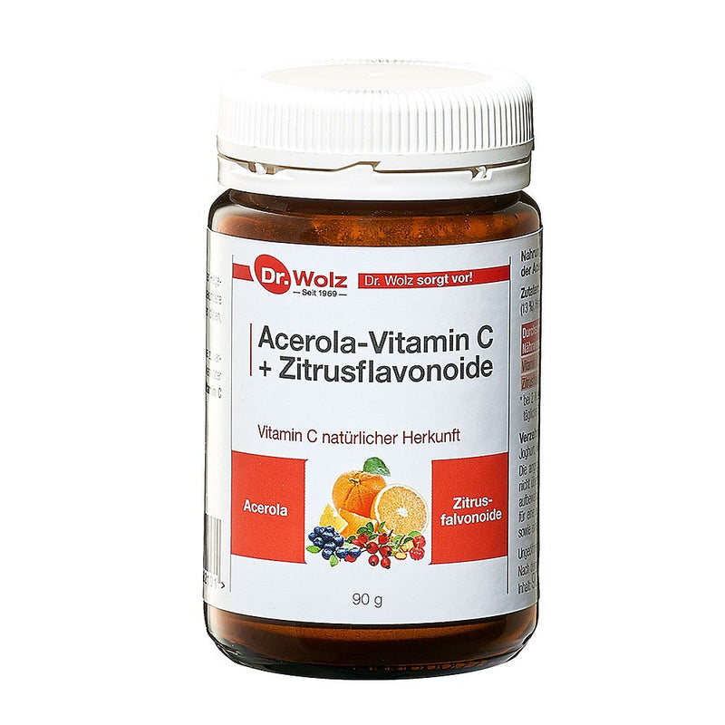 Dr. Wolz Acerola, vitamin C + Zitrusflavonoide, milteliai 90 g