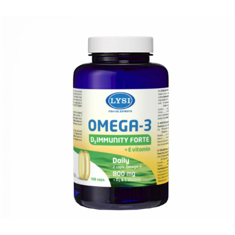 LYSI Omega-3 Immunity Forte žuvų taukai, kapsulės N100