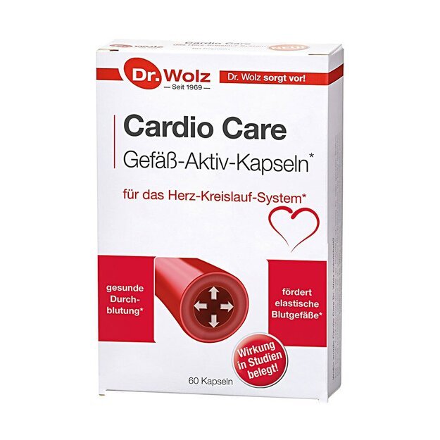 DR.WOLZ Cardio Care aktyvios kapsulės kraujagyslėms N60