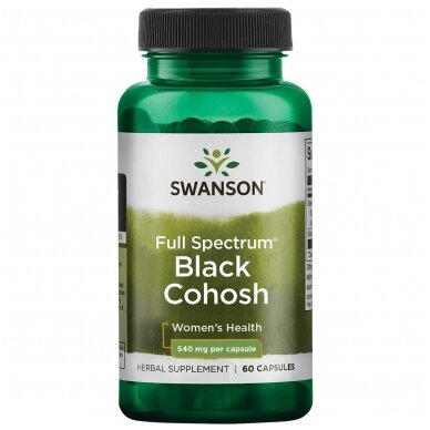 SWANSON Black Cohosh (Kekinė juodžolė) 540 mg, kapsulės N60