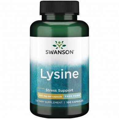 SWANSON L - Lizinas 500 mg, kapsulės N100