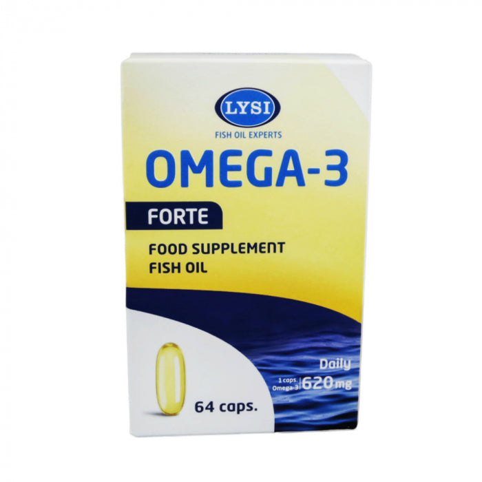 LYSI Omega-3 Forte žuvų taukai, kapsulės N64