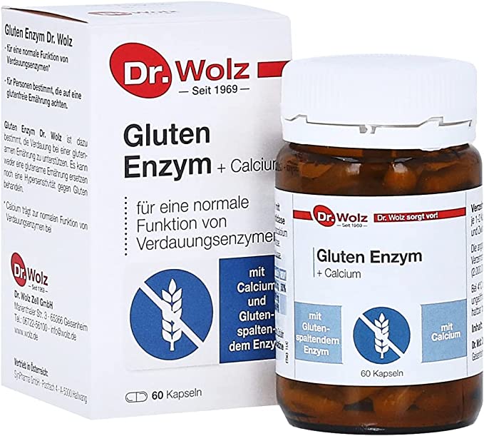 Dr. Wolz Gluten Enzym + Calcium, kapsulės N60